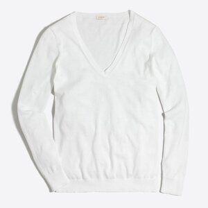 NWT White V-Neck J.Crew Factory Sweater Small